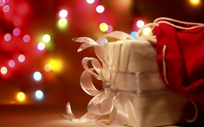Wrapped Gift with Ribbon — Red