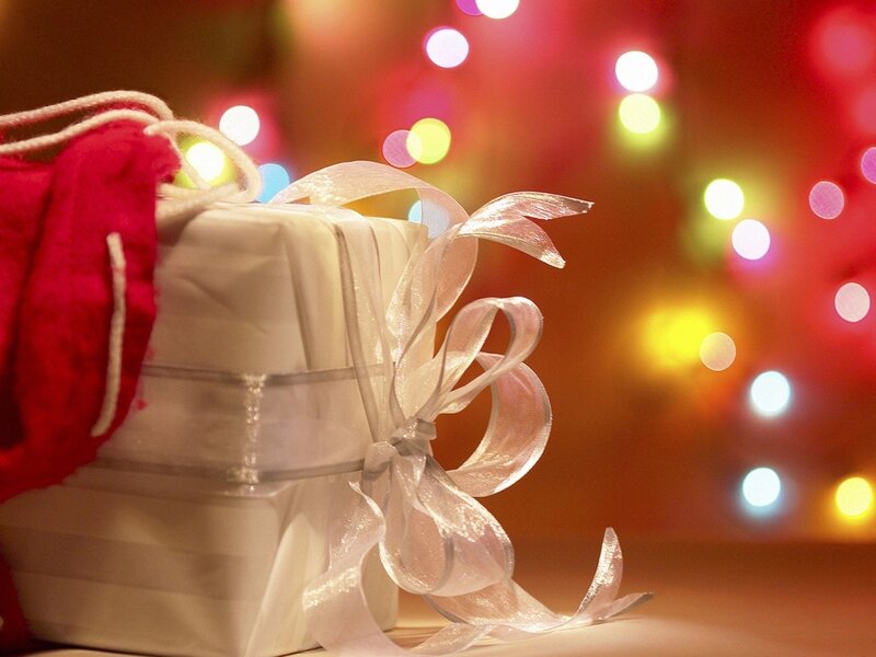 Wrapped Gift with Ribbon