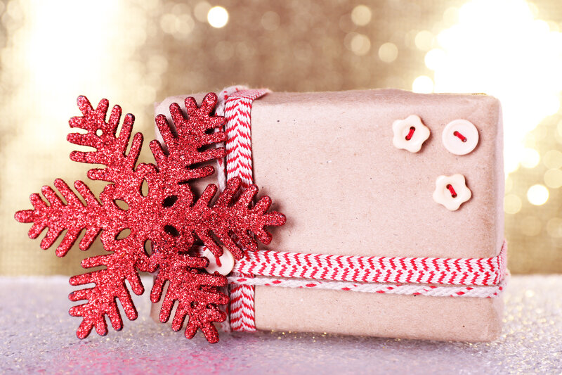 Wrapped Gift with Snowflake