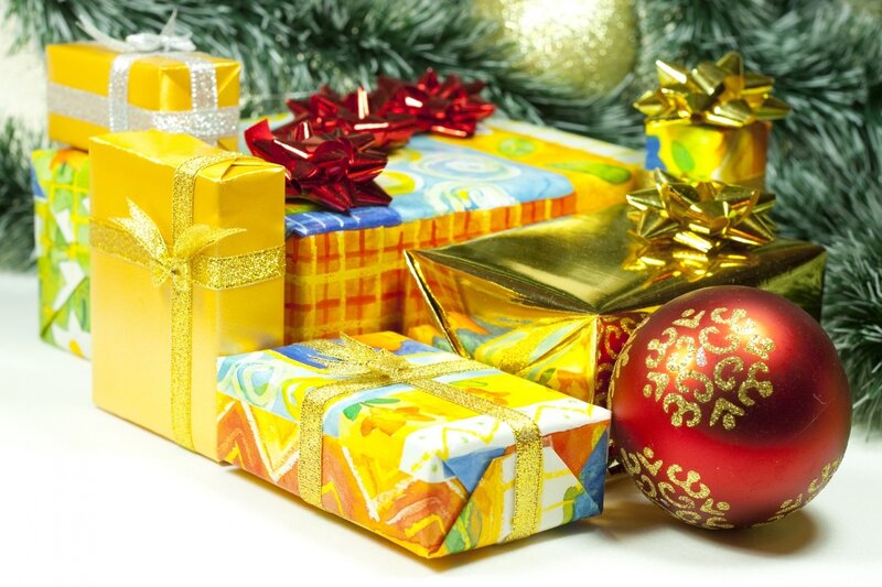 Wrapped Gifts and Ornament