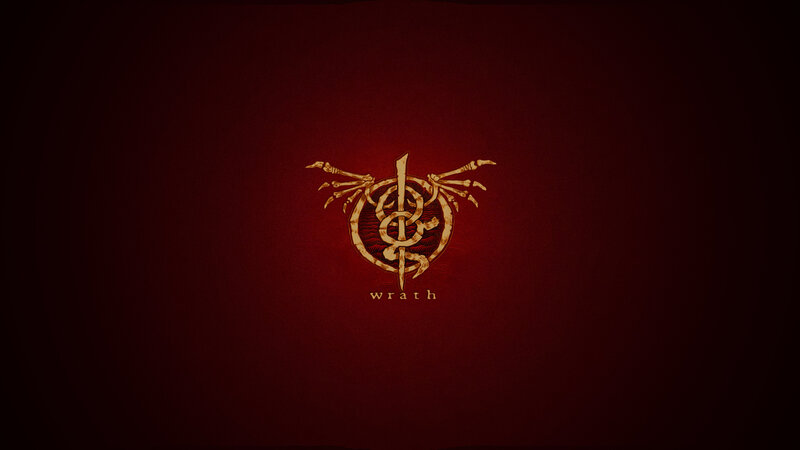 Wrath logo on red background
