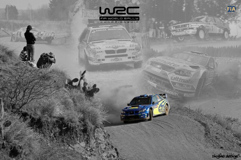 WRC rally cars in action