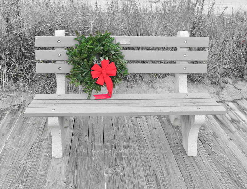 Wreath on Bench
