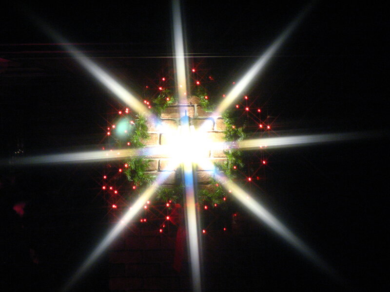Wreath on Brick Pillar