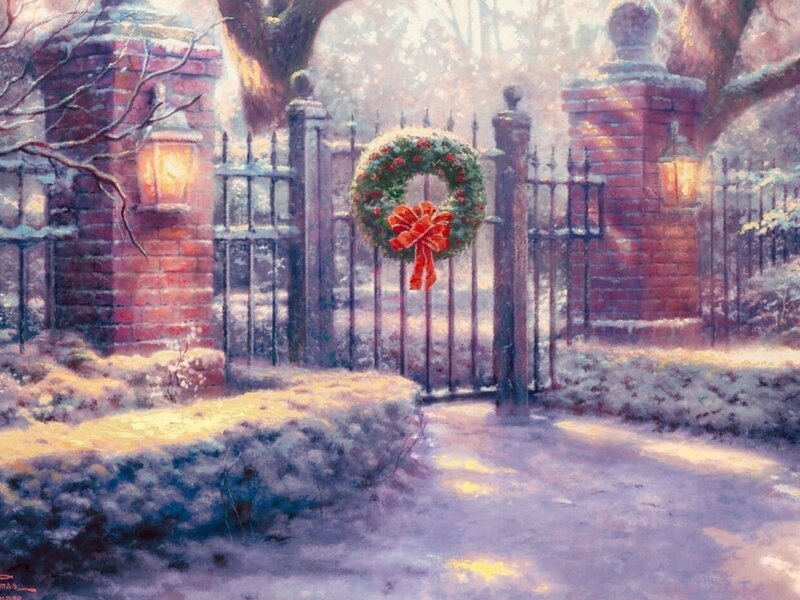 Wreath on Gate — White, Serene