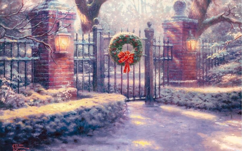 Wreath on Gate — White