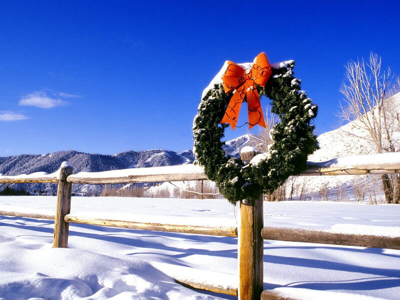 Wreath on Wooden Fence