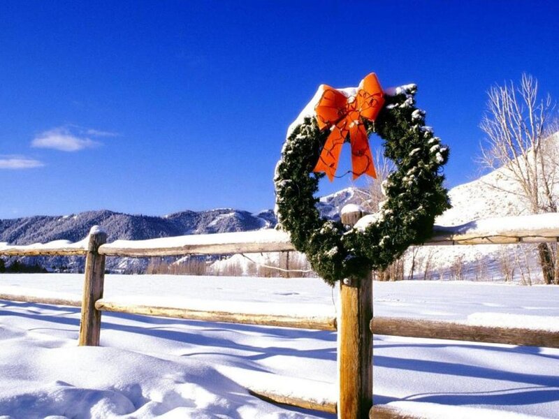 Wreath on Wooden Fence — White