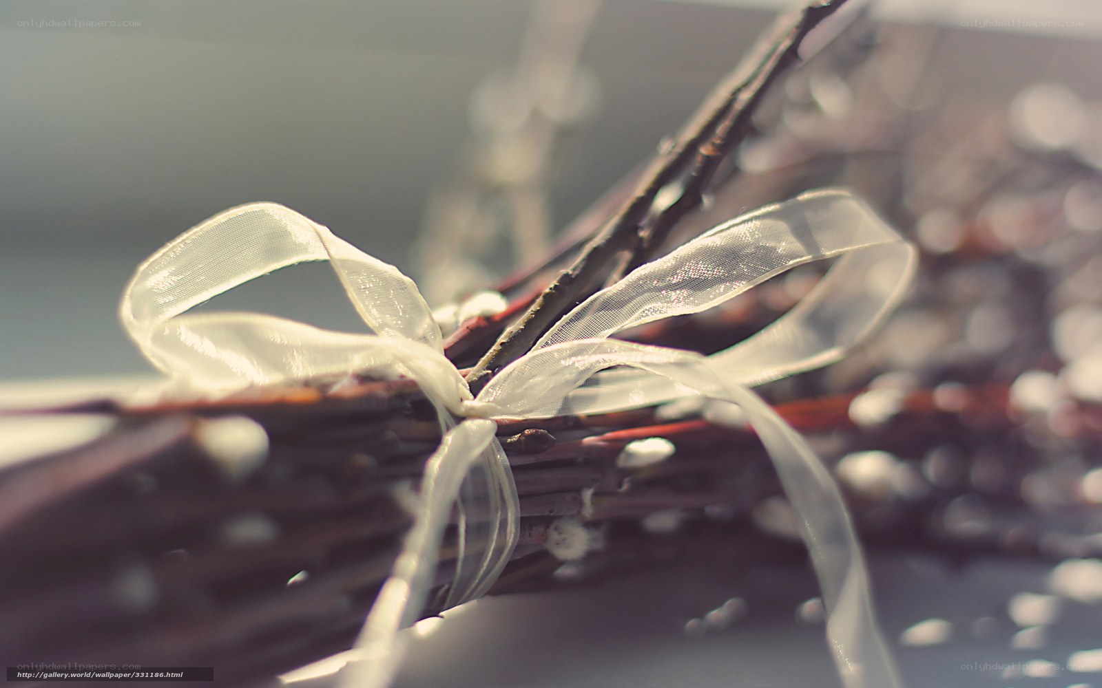 Wreath with white ribbon