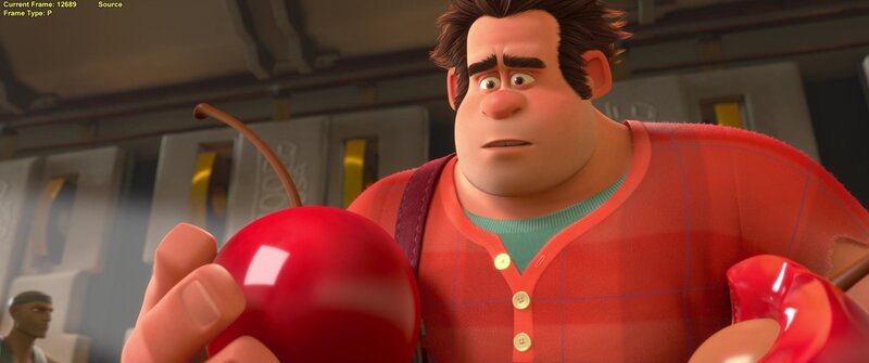 Wreck-It Ralph holding a cherry