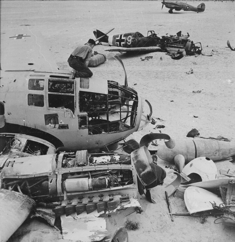 Wreckage of crashed aircraft