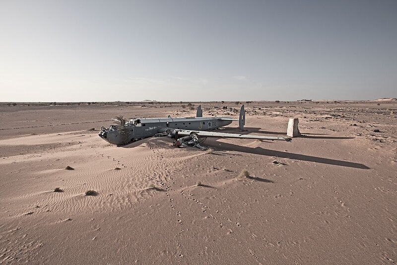 Wrecked Airplane in Desert
