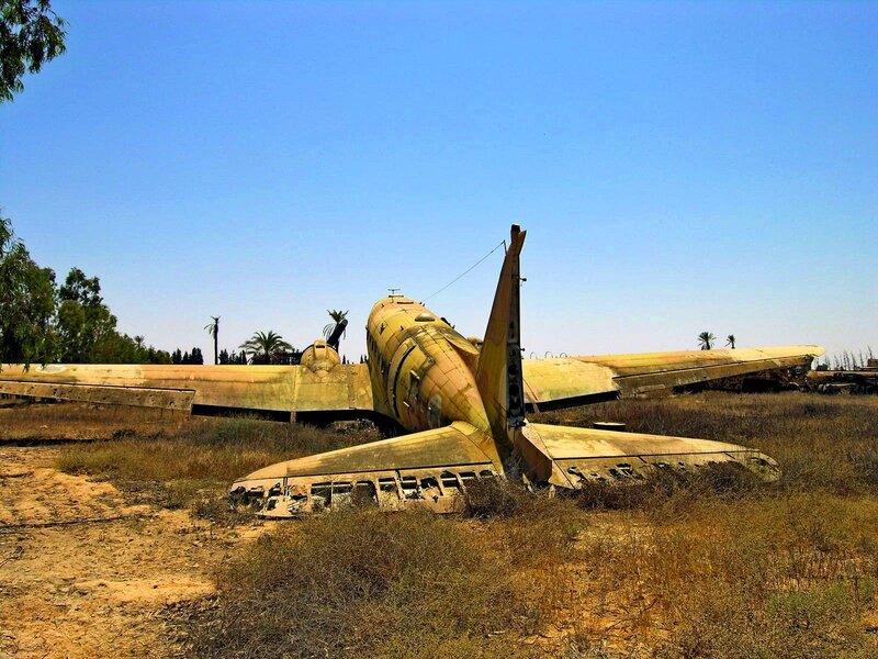 Wrecked Airplane in Field