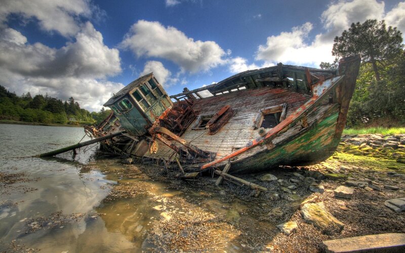 Wrecked Fishing Boat