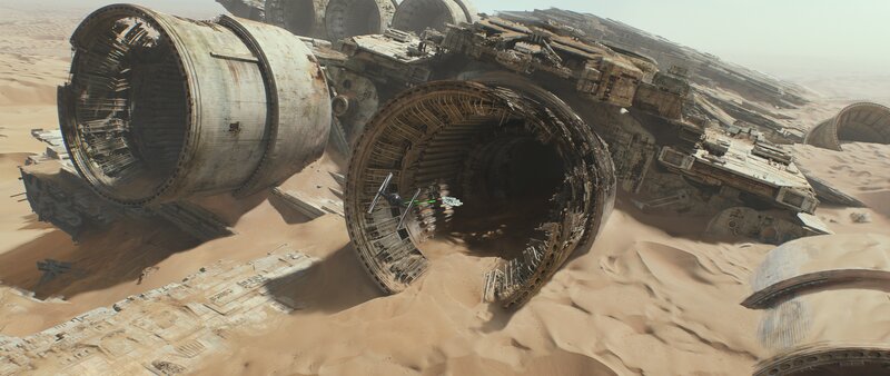 Wrecked Spaceship in Desert