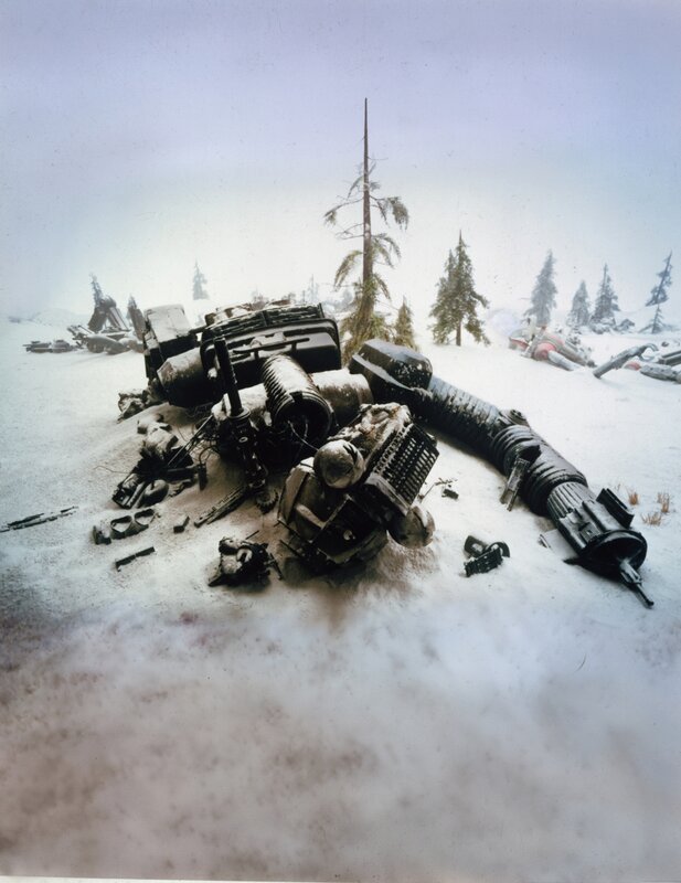 Wrecked Vehicles in Snow