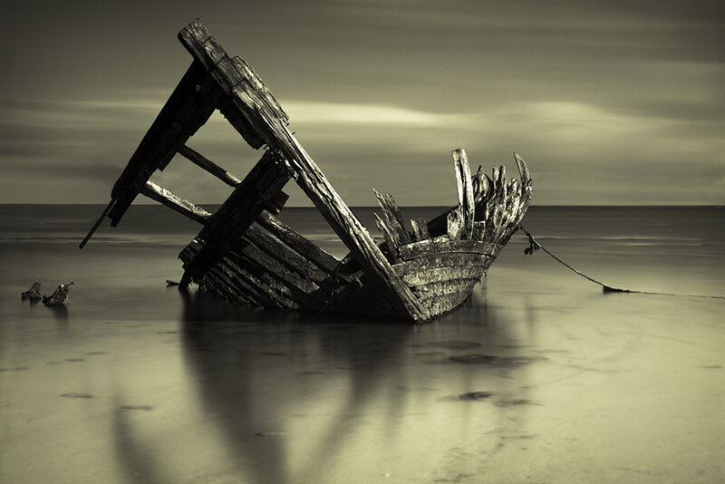 Wrecked Wooden Boat