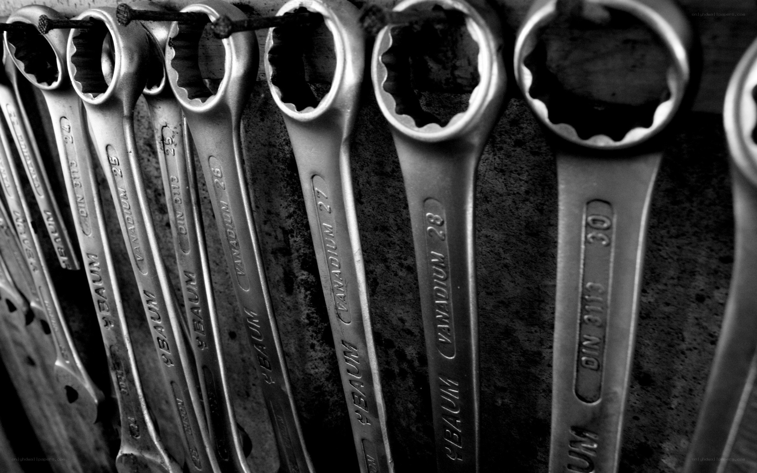 Wrenches on a wall