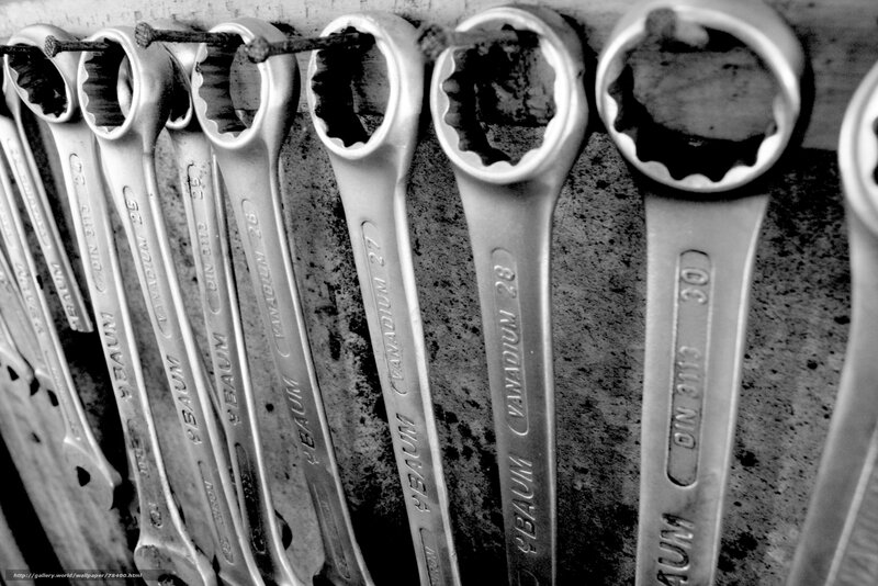 Wrenches on a wall