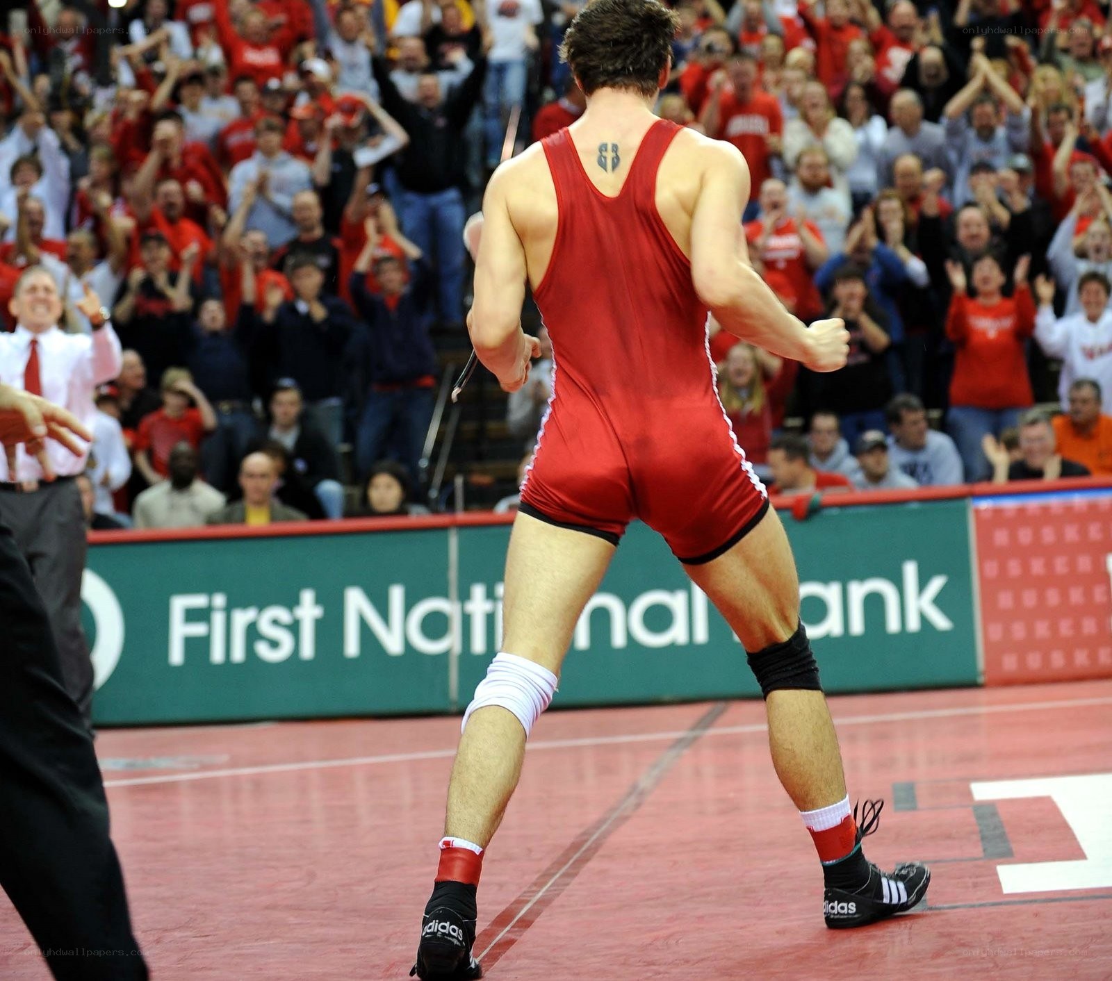 wrestler celebrates victory