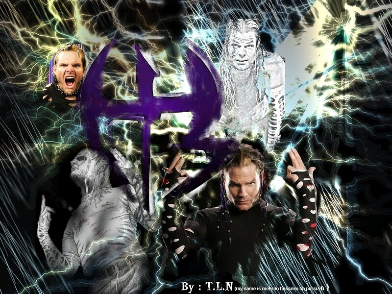 Wrestler collage with lightning