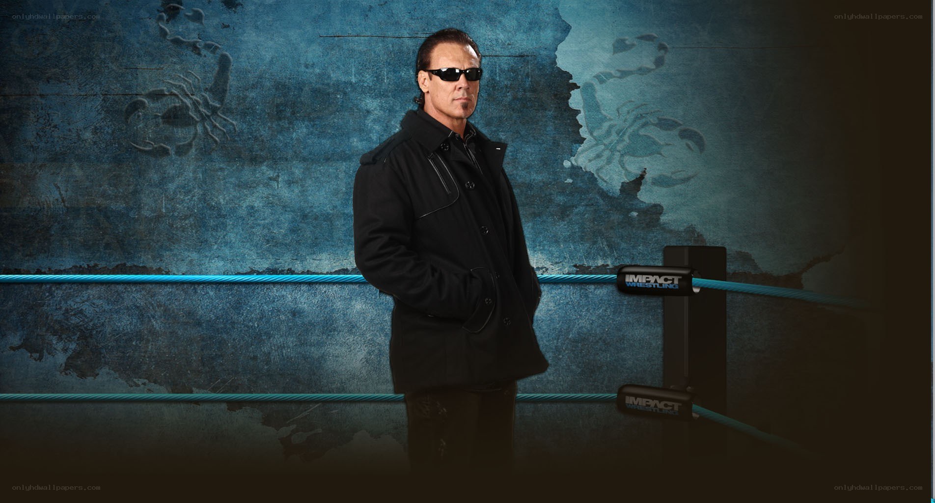 wrestler in black coat