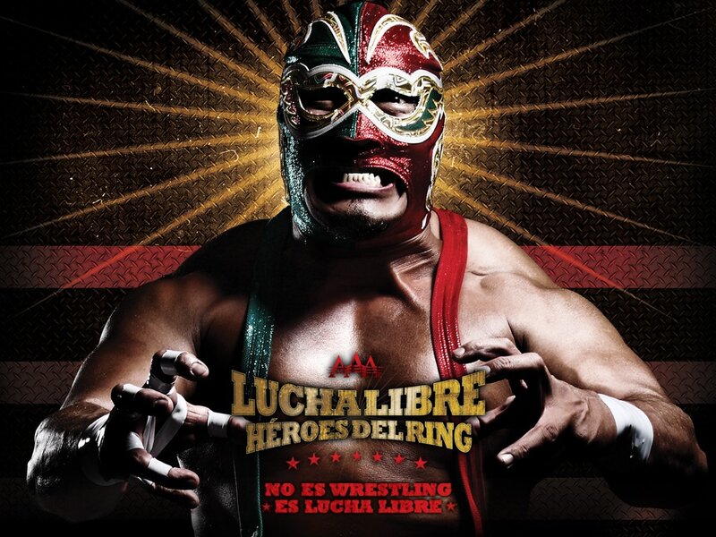 Wrestler in Mask — Red, Dramatic