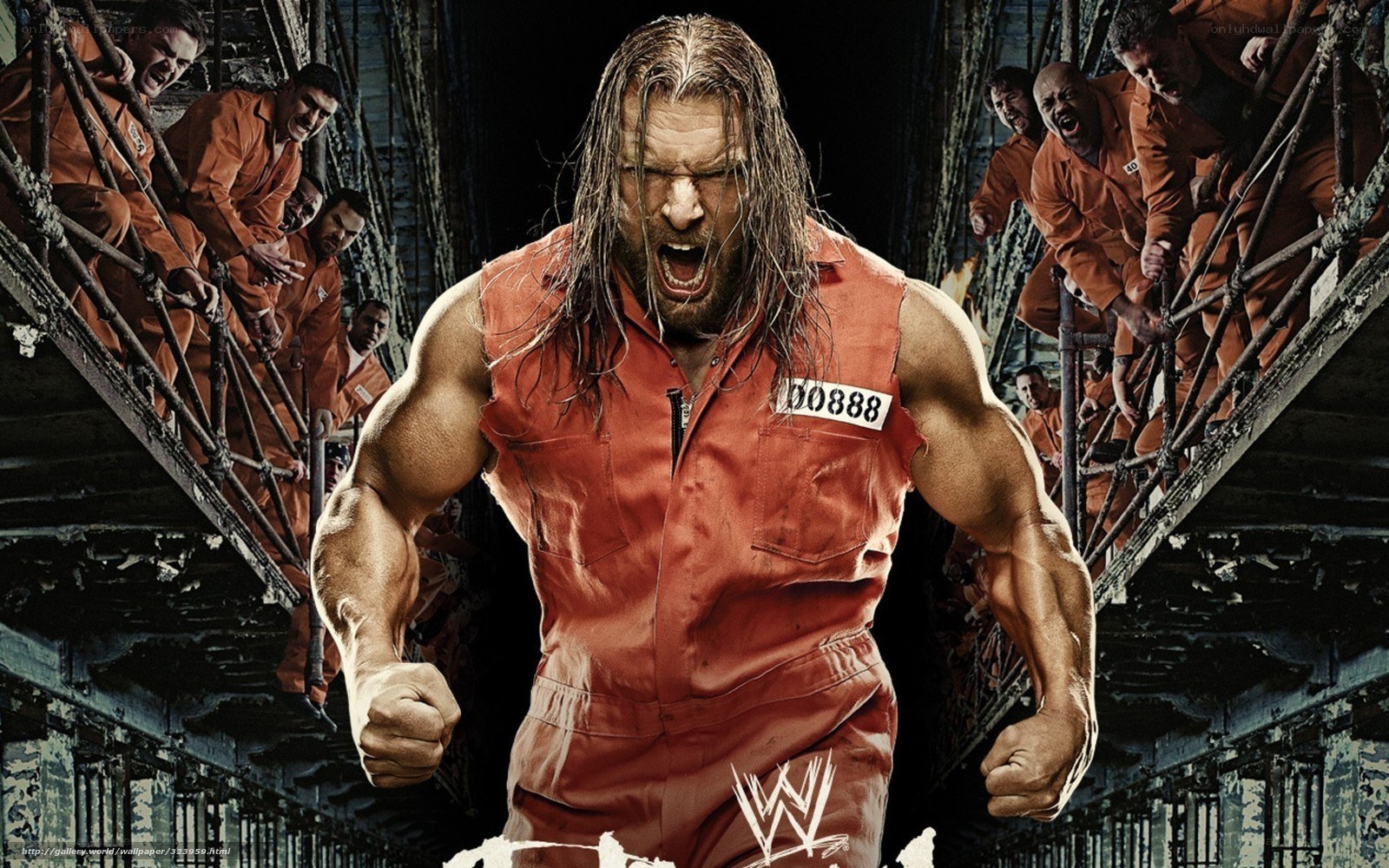 wrestler in prison uniform