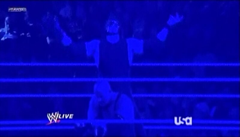Wrestler in Ring — Blue, Dark, Dramatic