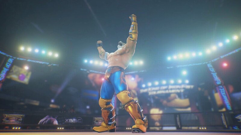 Wrestler in Ring — Blue, Dramatic