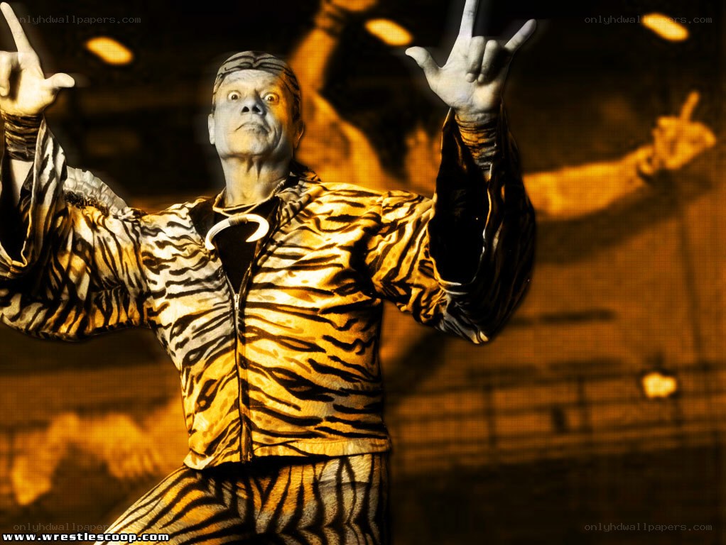 wrestler in tiger suit