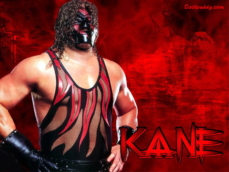 Wrestler Kane in black and red