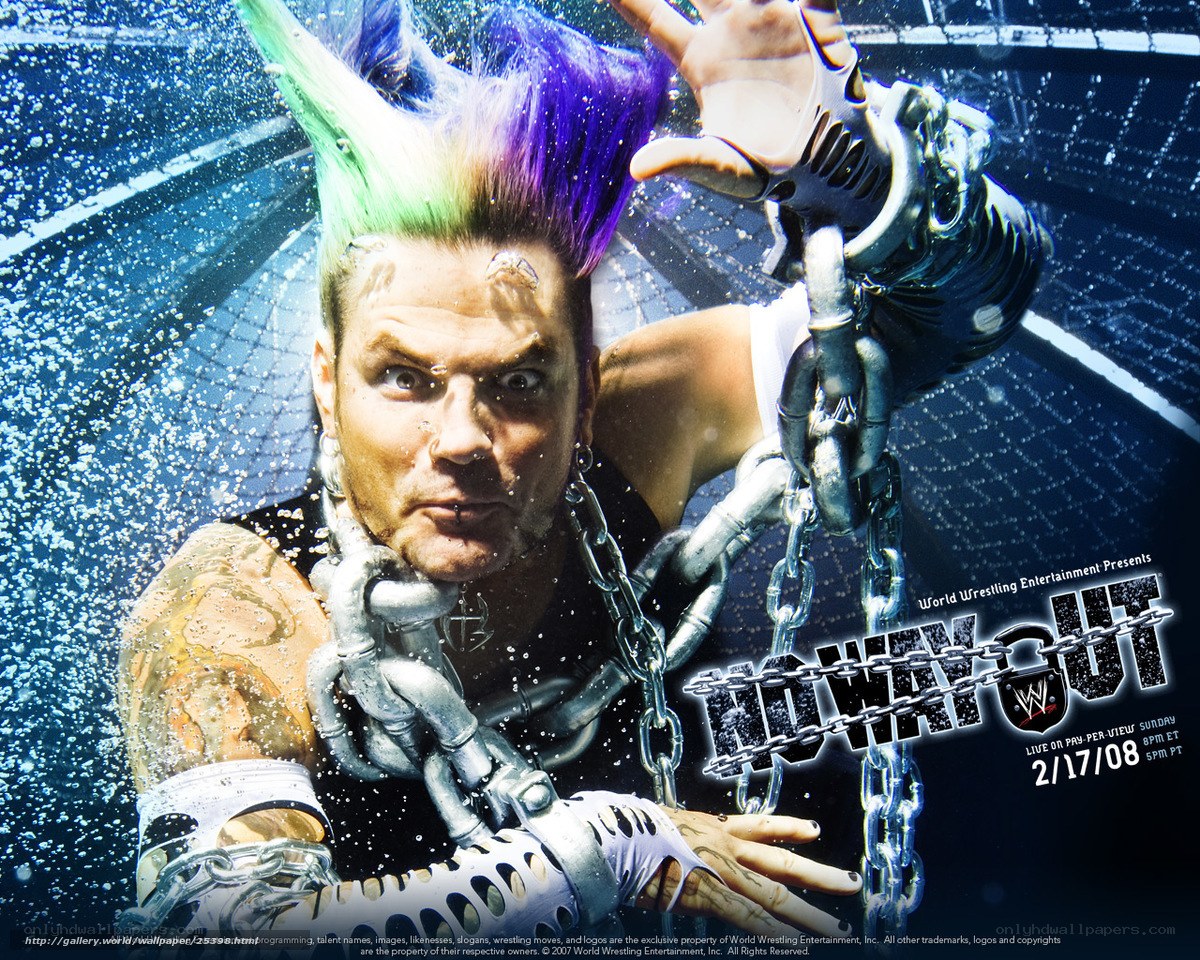 Wrestler underwater with chains