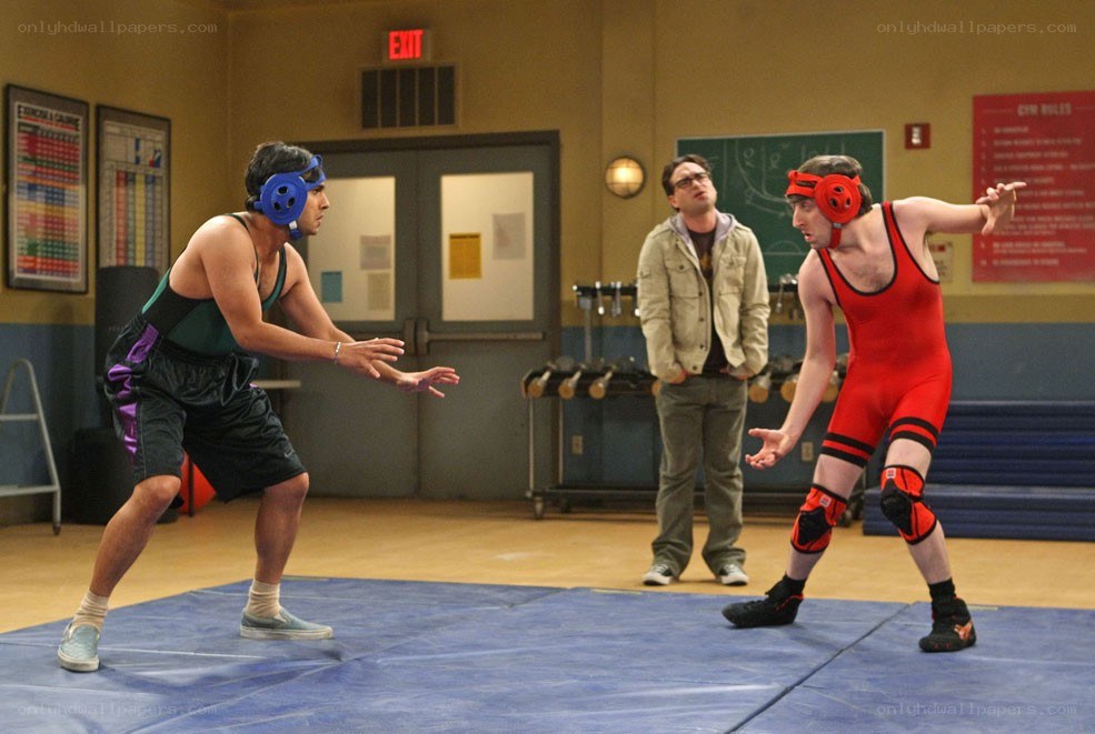Wrestling match in gym