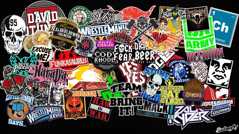 Wrestling Stickers Collage