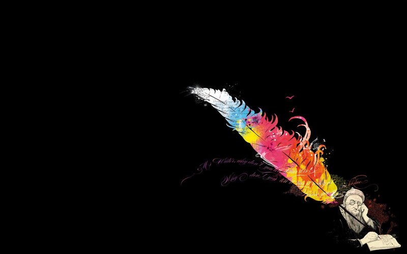 Writer with Feather Quill