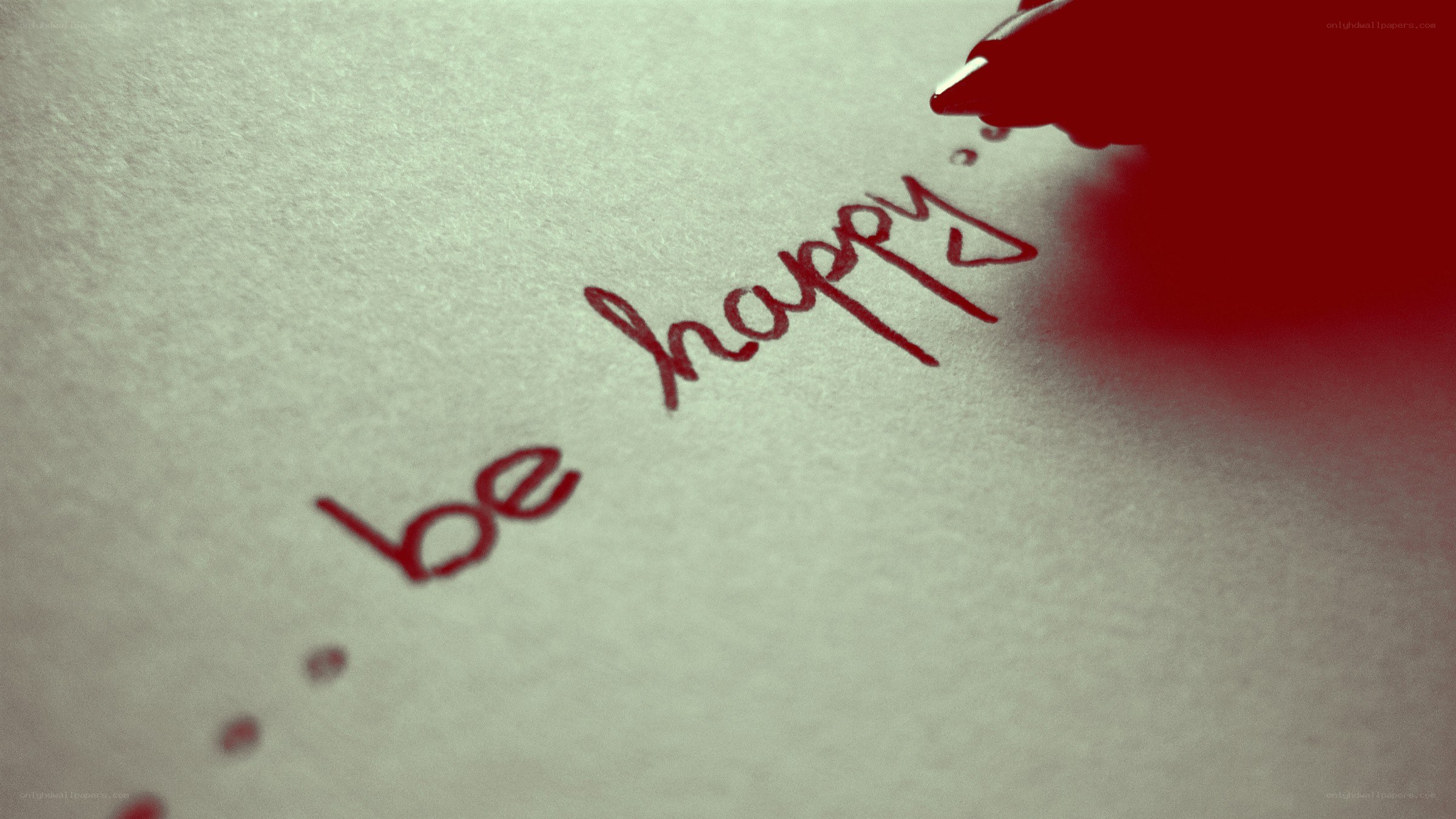 writing be happy in red ink