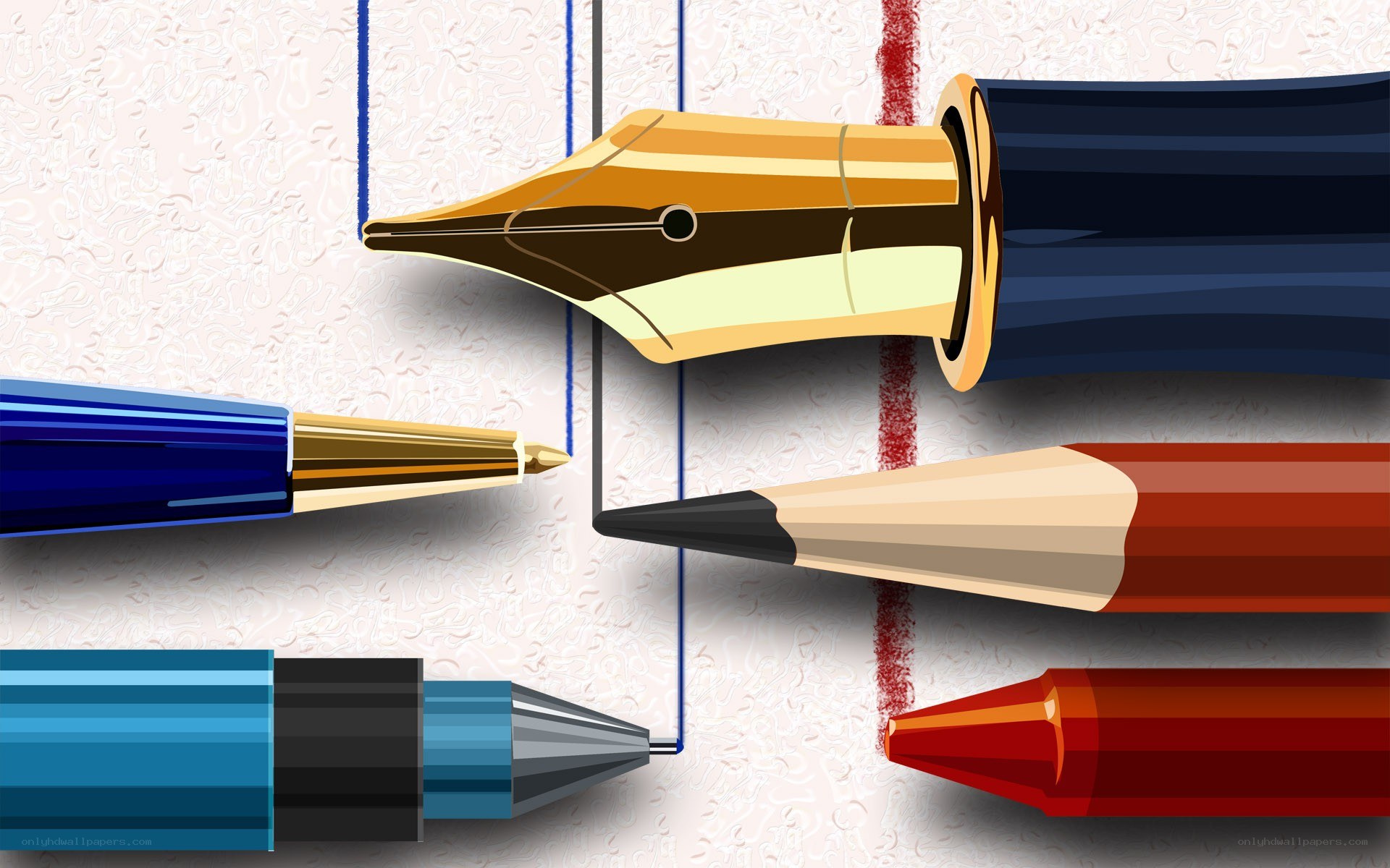 writing instruments on paper
