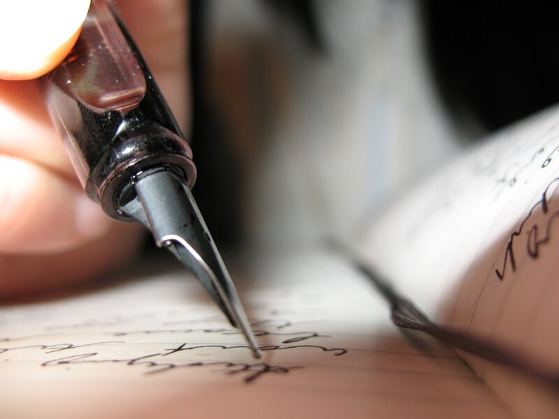 writing with a fountain pen