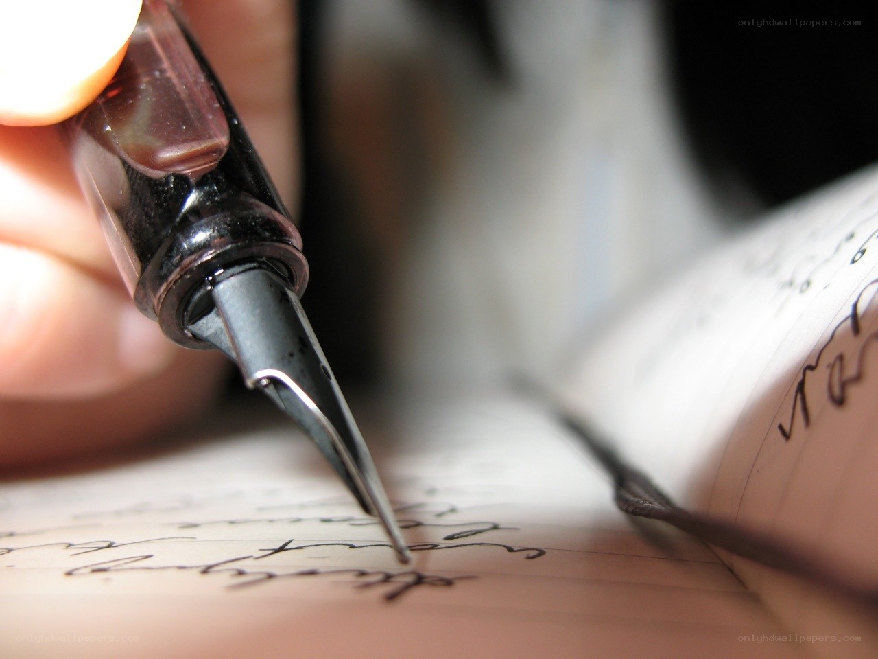 writing with a fountain pen