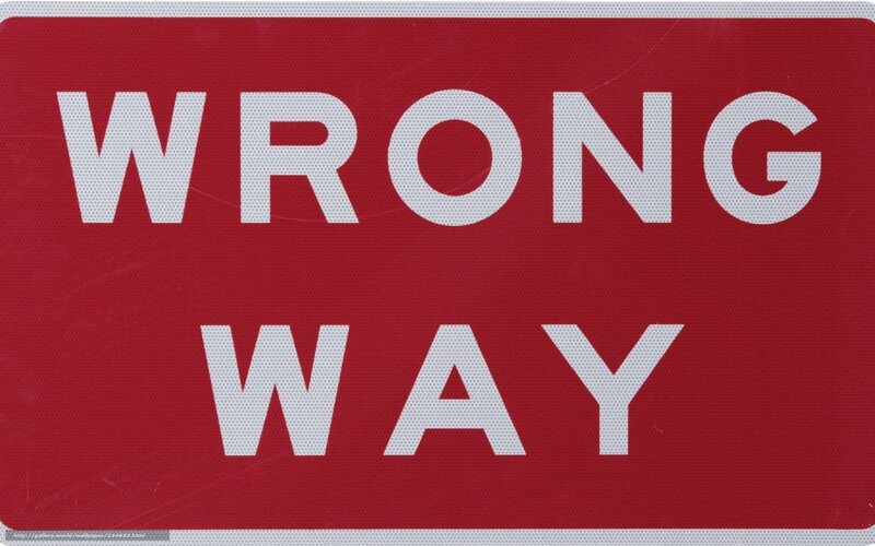 Wrong Way traffic sign
