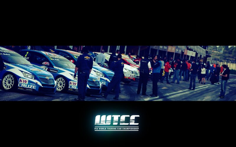 WTCC race cars in pit lane
