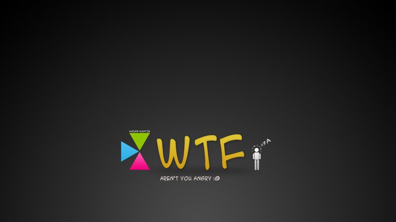WTF logo with cartoon figure