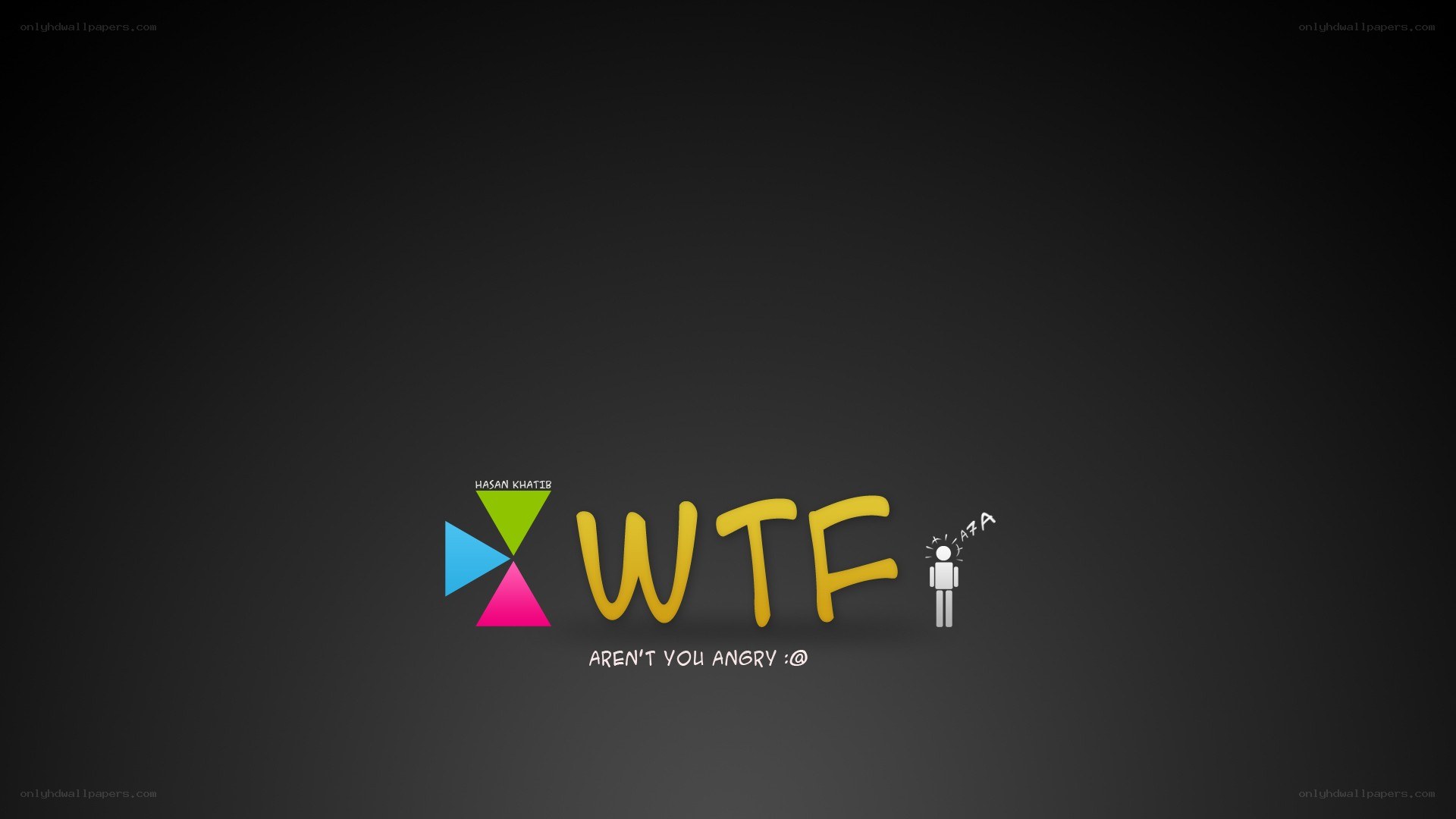 WTF logo with cartoon figure