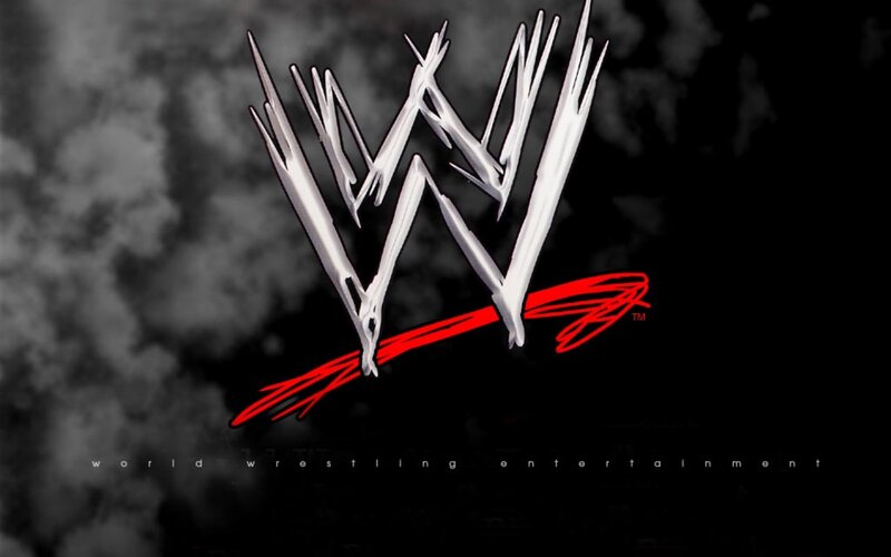 WWE Logo on Dark Background — Black, Dramatic