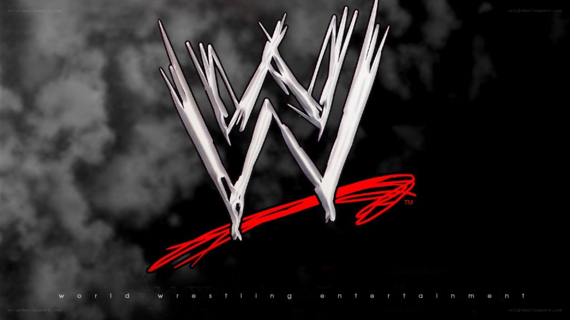 WWE logo with smoke background