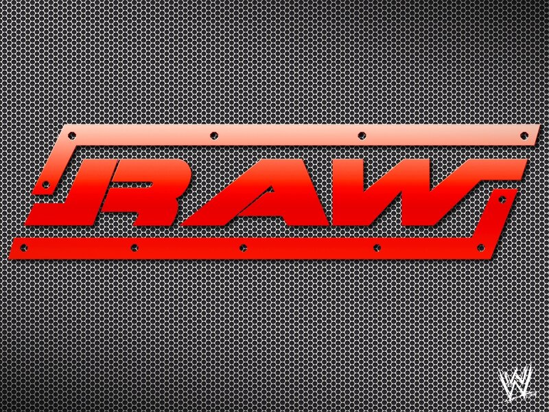 WWE Raw logo on metal mesh