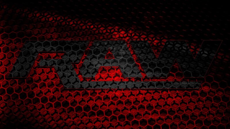 WWE Raw logo on red mesh
