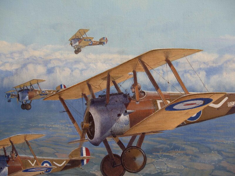 WWI biplane dogfight