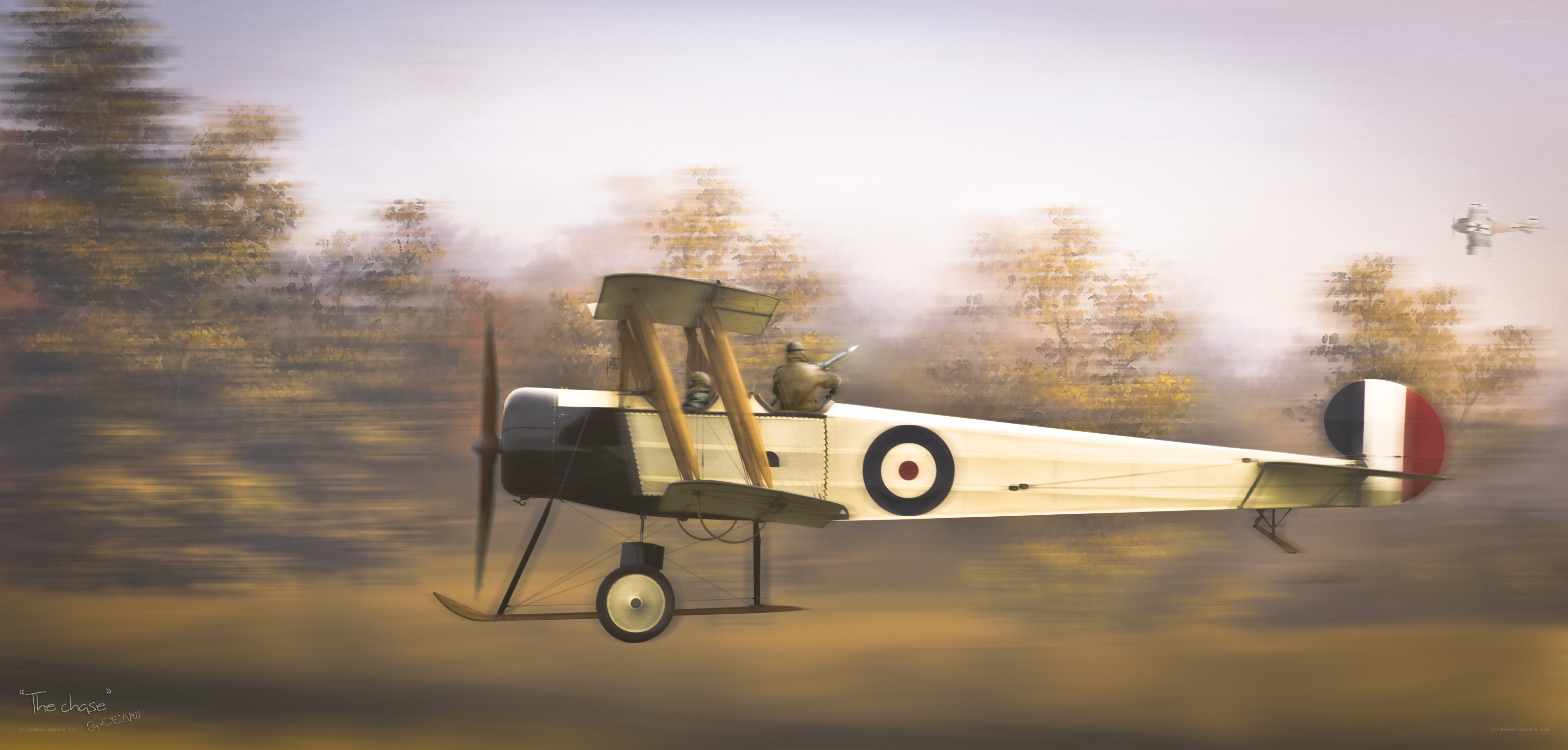 WWI dogfight in progress